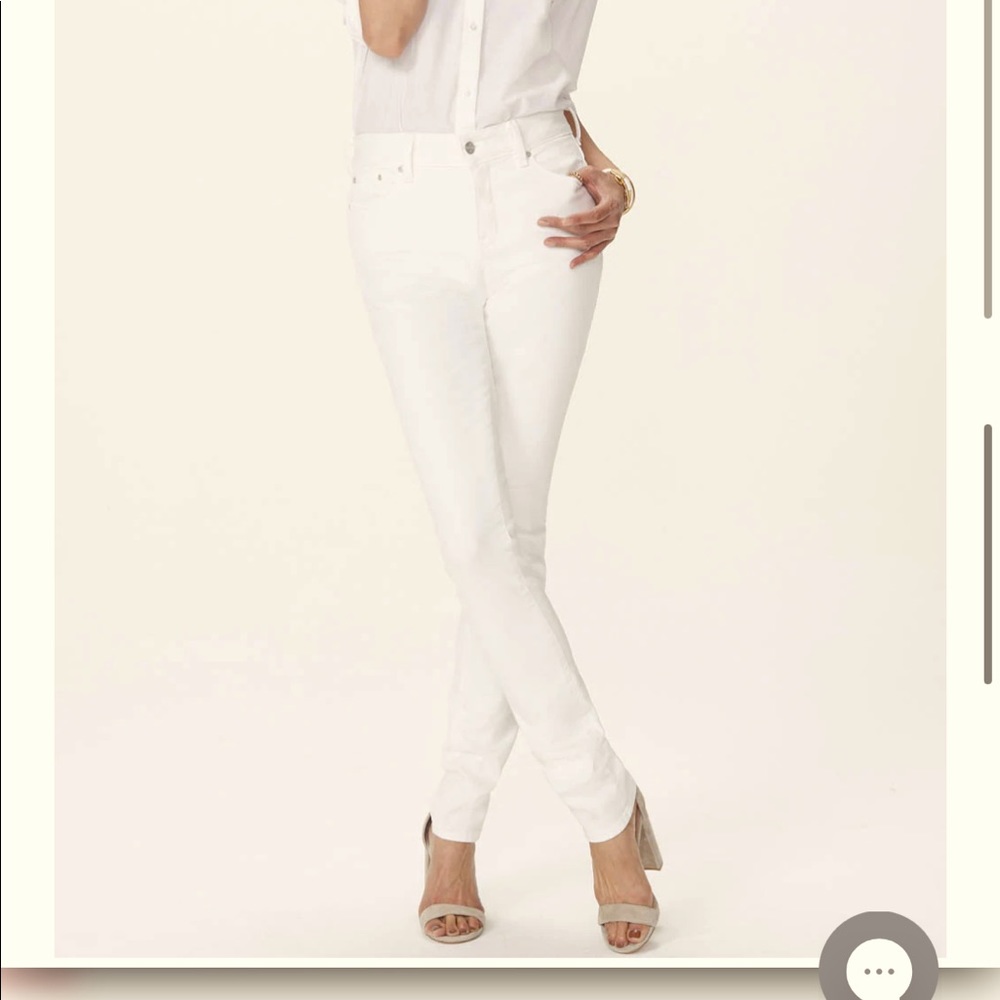 NYDJ Marilyn Straight Optic White Jeans